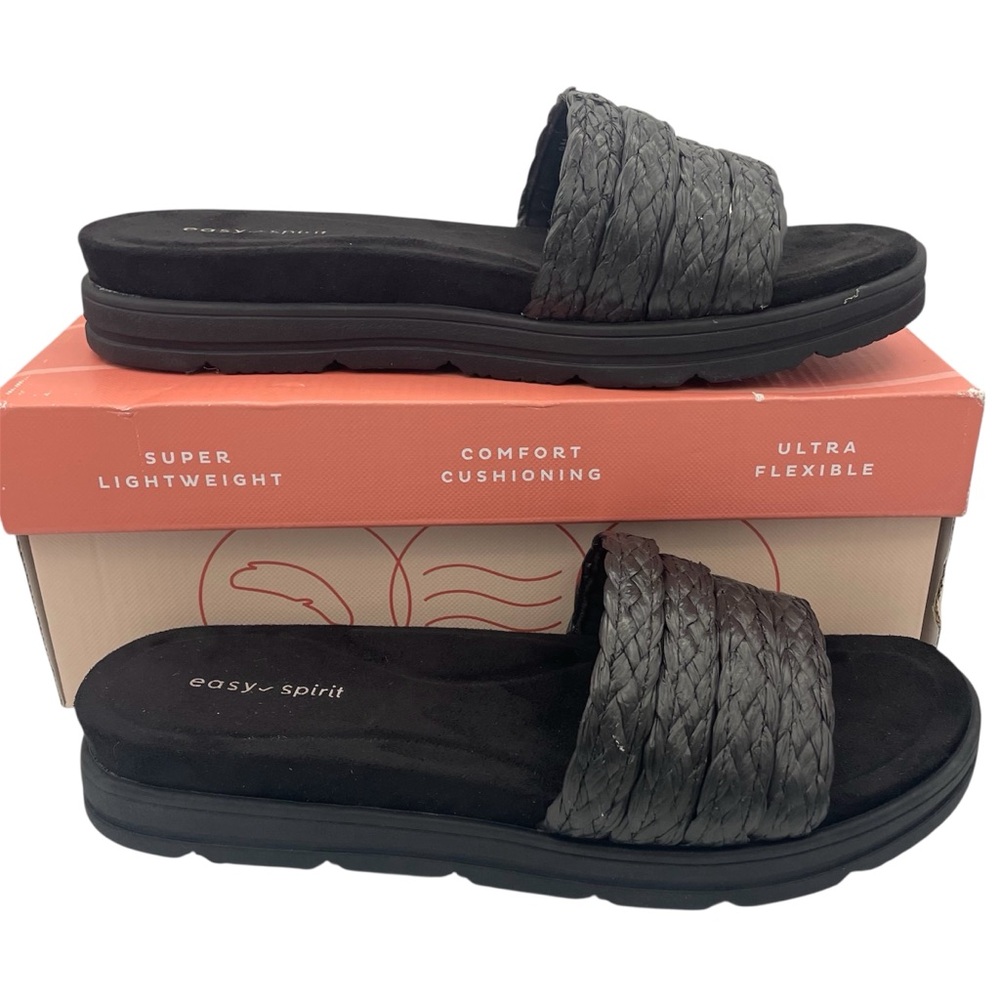 Easy Spirit Salma strappy black slide sandals women’s Size 9M